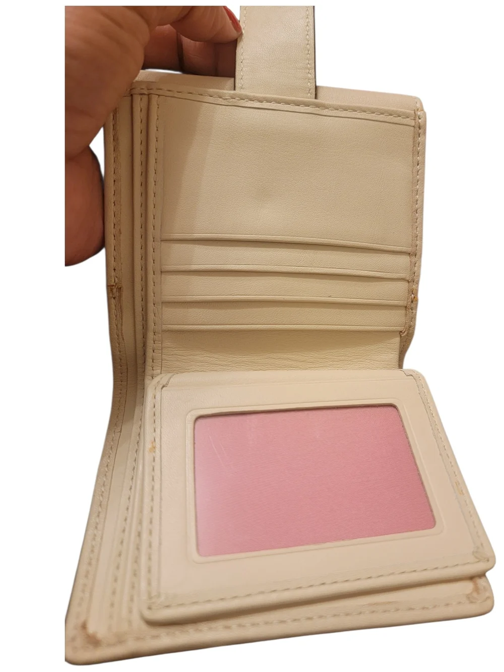 Coach Soho Leather Trifold Wallet in Beige